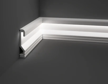 Polistirola un LED grīdlīstes