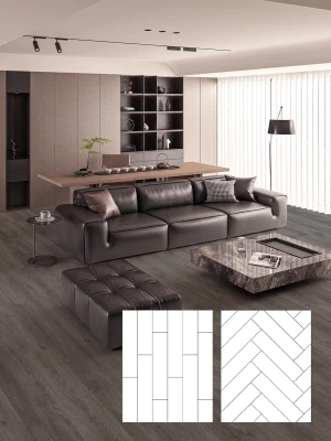 Kvarca vinila flīzes OBSIDIAN GREY, LVT, līmējāmā sistēma
