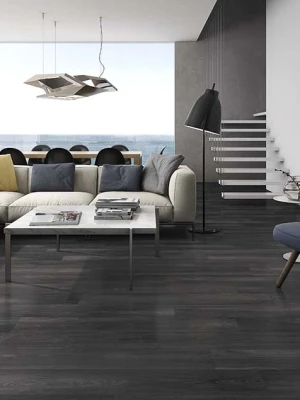 Matētas flīzes NATURAL WOOD CLIPS BLACK, 20x120 cm, US