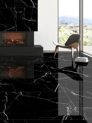 Glancētas flīzes ZEUS BLACK MARBLE, 60x120 cm, TS