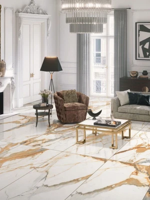 Glancētas flīzes STATUARIO GOLDEN, 60x120 cm, AM