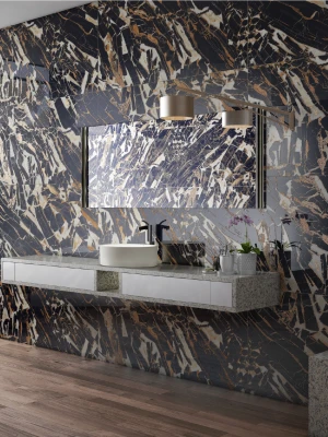 Glossy tiles with gold crystals GOLDEN COSMOS, 60x120 cm, TS