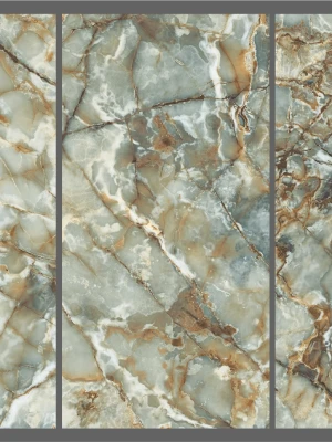 Глянцевая плитка с золотыми кристаллами GOLDEN EMERALD, 60x120 cm, TS