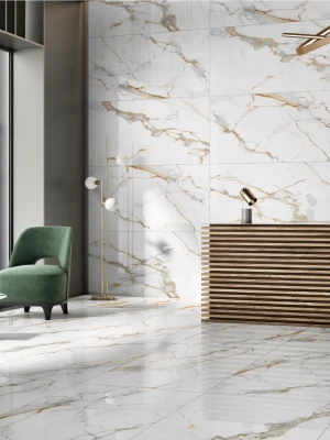 Glancētas flīzes ar zelta kristāliem GOLDEN SILK, 60x120 cm, TS
