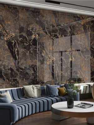 Glancētas flīzes ar zelta kristāliem GOLDEN IMPRERIAL, 60x120 cm, TS
