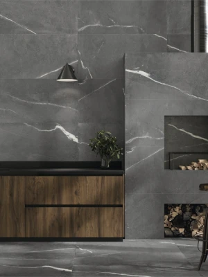 Matētas flīzes ANTI-SLIP LOTUS COAL NAT RECT, 60x120 cm, APE