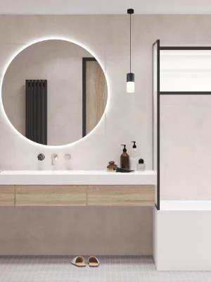 Spogulis LUNA ar LED apgaismojumu, Ø 100 cm, 34.5W, 3000-4000K