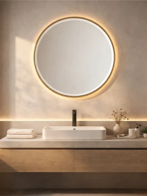 Spogulis ar LED apgaismojumu Ø 80 cm, 36W, 3CCT