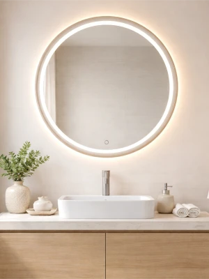 Spogulis ar LED apgaismojumu Ø 80 cm, 36W, 3CCT