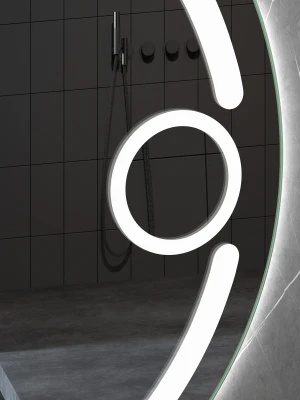 LED spogulis ar apsildes funkciju SOLAR, Ø 80 cm, 2700-6500K, 52W, 3025Lm, IP44