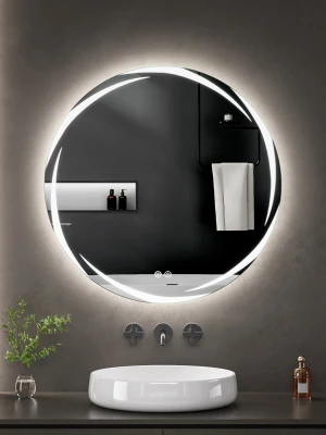 LED spogulis ar apsildes funkciju CHIARO, Ø 80 cm, 2700-6500K, 24W, 2662Lm, IP44