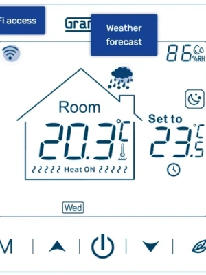 Programmējams temperatūras regulators ar Wi-Fi tālvadības piekļuvi SN-10, 16A, 3,6 kW