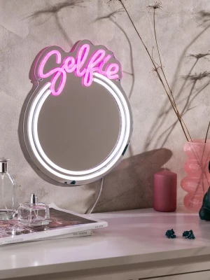 LED Spogulis SELFIE ar rozā neona apgaismojumu, 3.44W, IP20