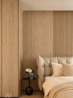 Стеновая панель из бамбукового WPC премиум-класса Oak Cream, 2800 × 1200 × 8 мм