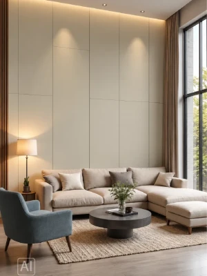 Стеновая панель из бамбукового WPC премиум-класса Crema Matte Mono, 2800 × 1200 × 8 мм