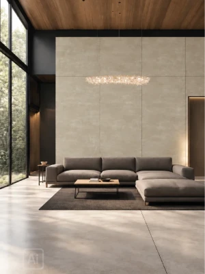 Стеновая панель из бамбукового WPC премиум-класса Cement Grey, 2800 × 1200 × 8 мм