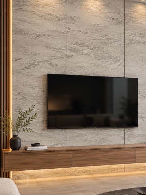 Стеновая панель из бамбукового WPC премиум-класса Grey Stone, 2800 × 1200 × 8 мм