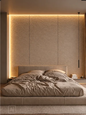 Стеновая панель из бамбукового WPC премиум-класса Leather Taupe, 2800 × 1200 × 8 мм