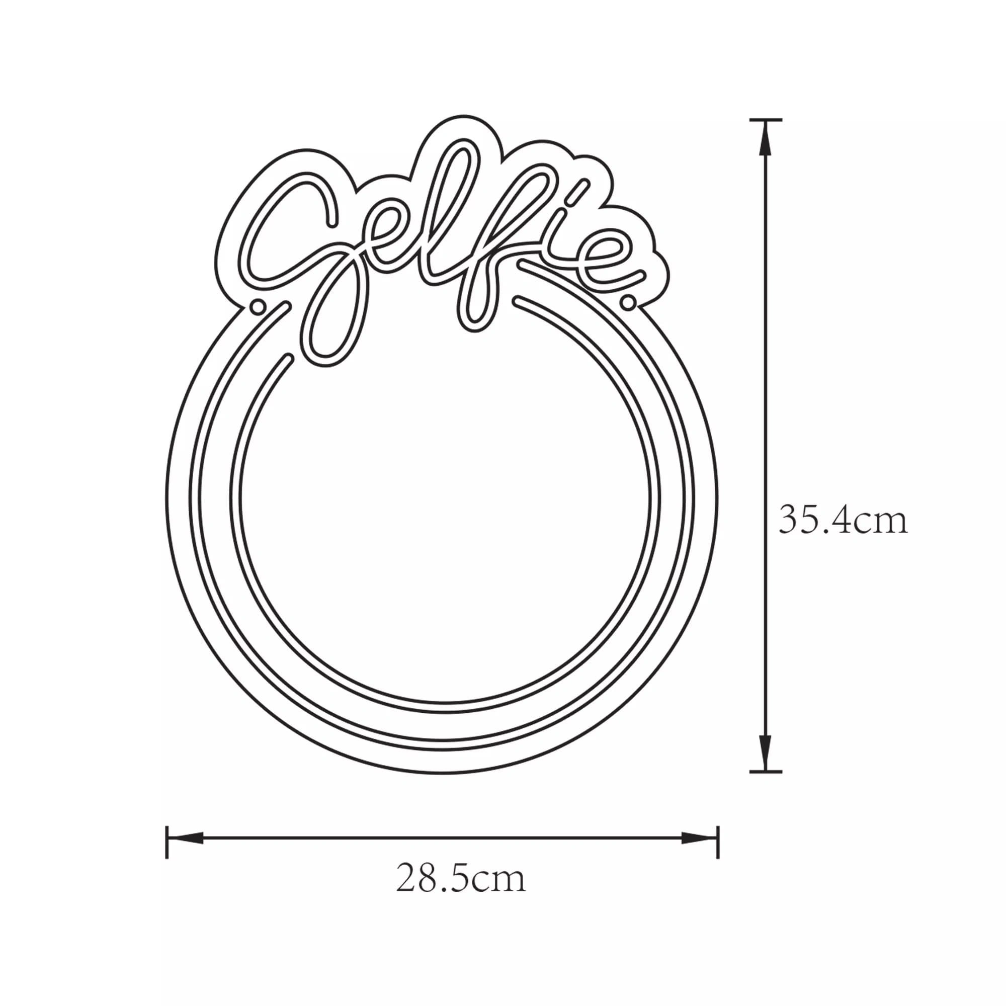 LED Spogulis SELFIE ar rozā neona apgaismojumu, 3.44W, IP20