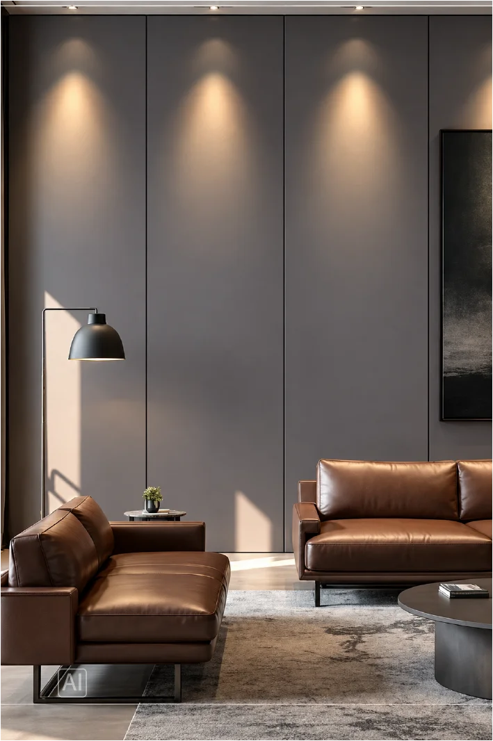 Стеновая панель из бамбукового WPC премиум-класса Anthracite Matte Mono, 2800 × 1200 × 8 мм