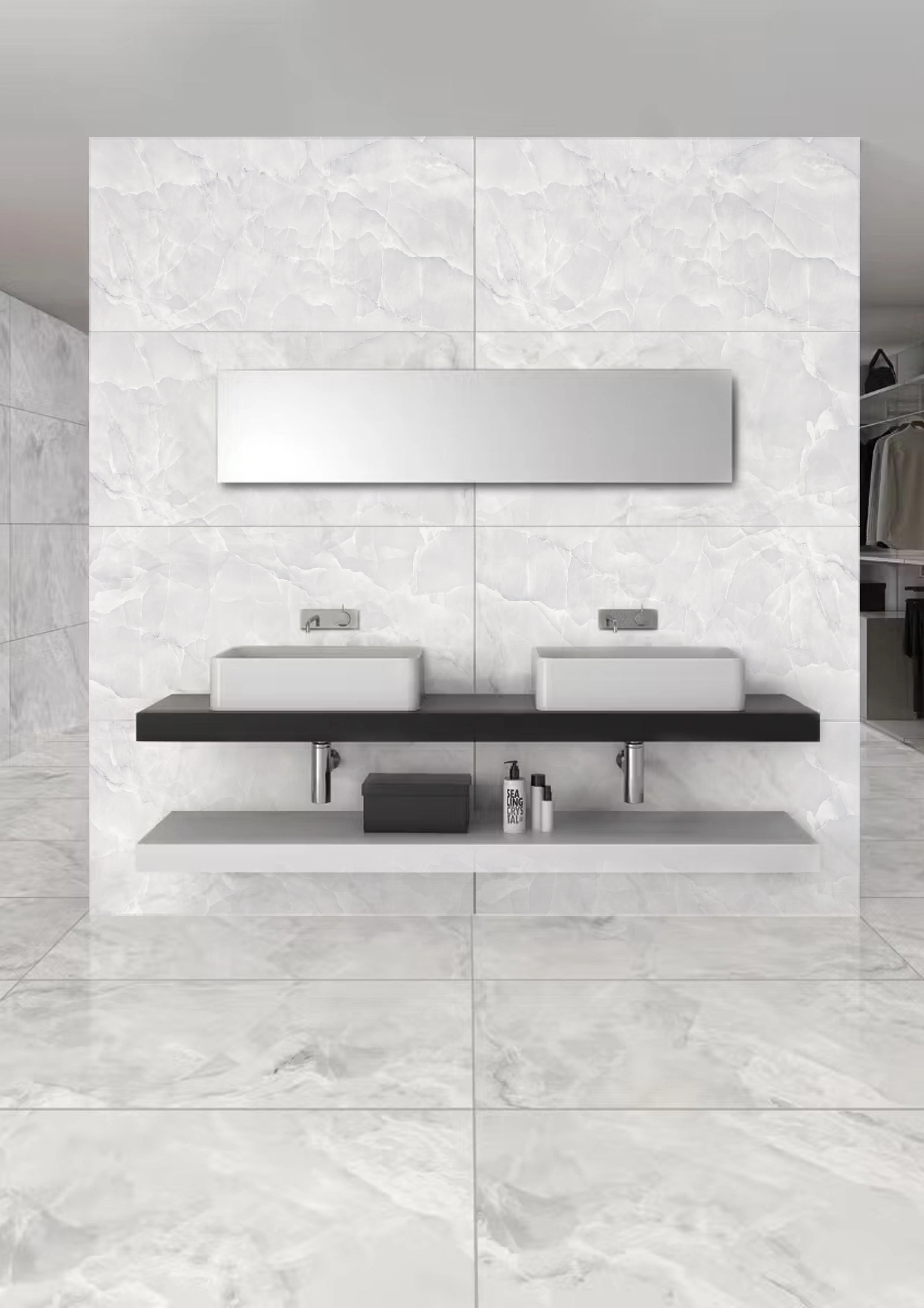 Matētas (sugar) flīzes ONYX SUGAR BIANCO, 60x120 cm, SH