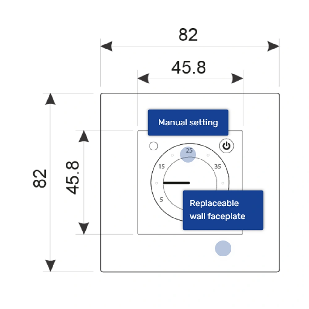 Electronic thermostat MST-9, 3600W, 16A, IP20