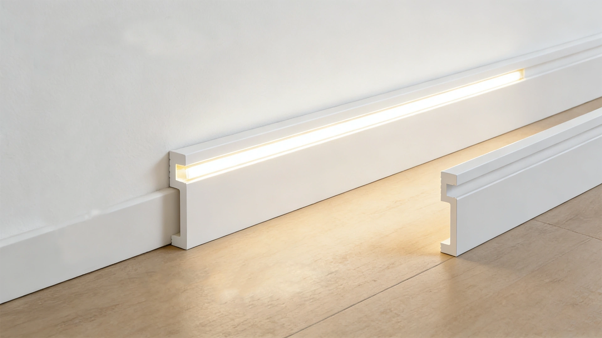 Polistirola grīdlīste LED lentei, 2400x100x18mm