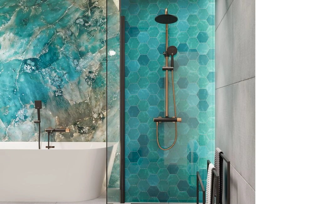Shower set with rain shower, MOONLIGHT