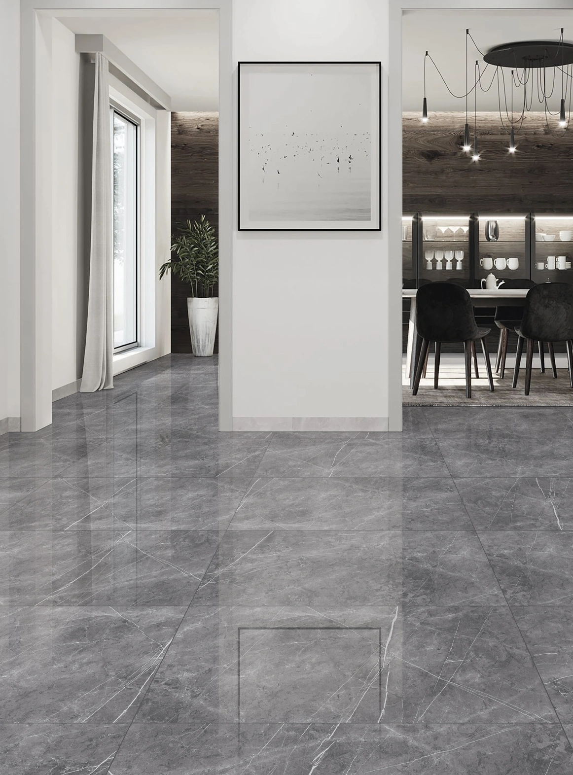 Glancētas flīzes TORINO GREY, 60x120 cm, LE