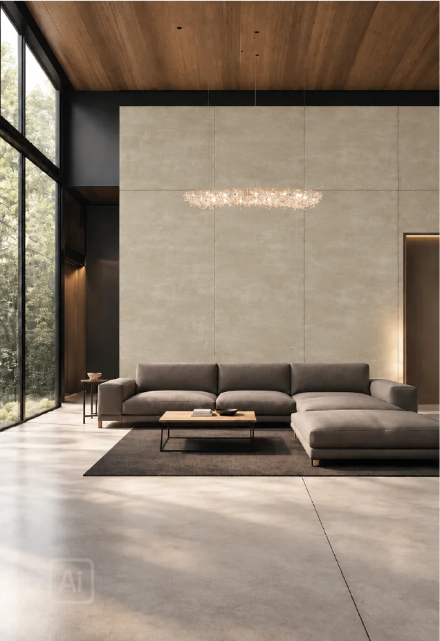 Стеновая панель из бамбукового WPC премиум-класса Cement Grey, 2800 × 1200 × 8 мм