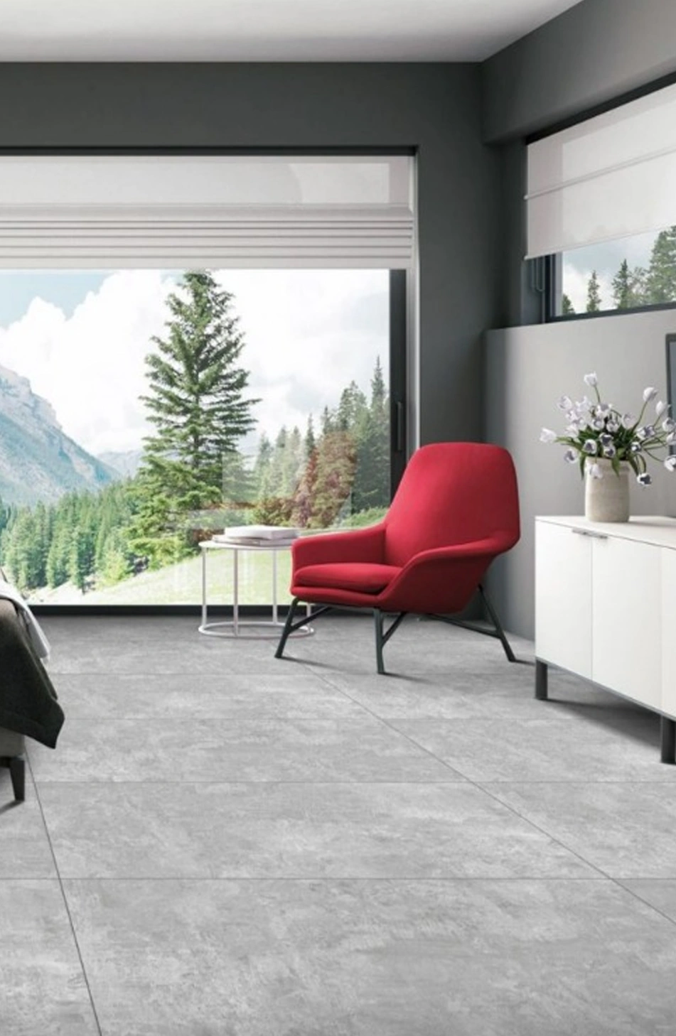 Matētas flīzes ITAKA CEMENT GREY, 60x120 cm, TS
