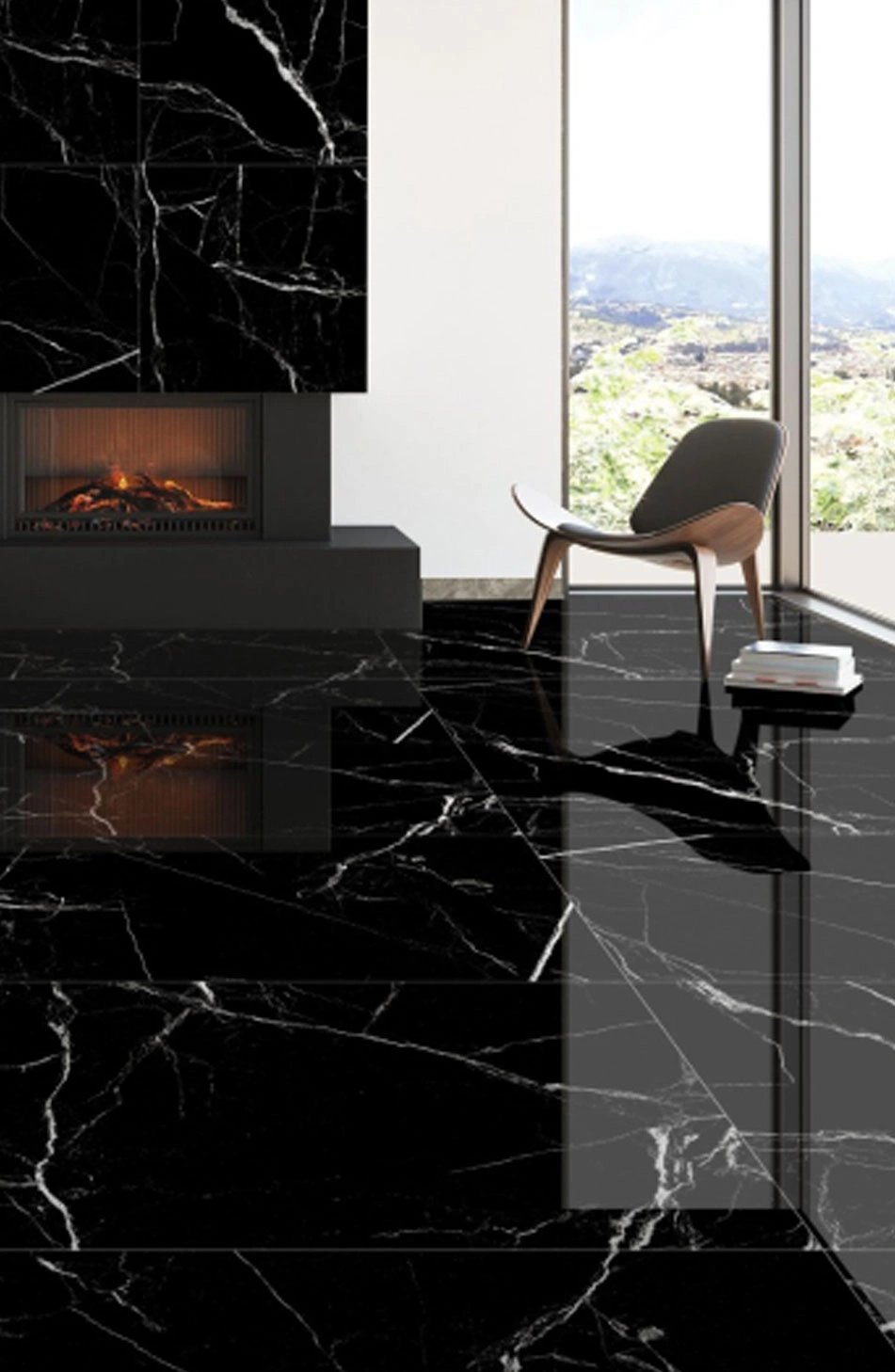 Glancētas flīzes ZEUS BLACK MARBLE, 60x120 cm, TS