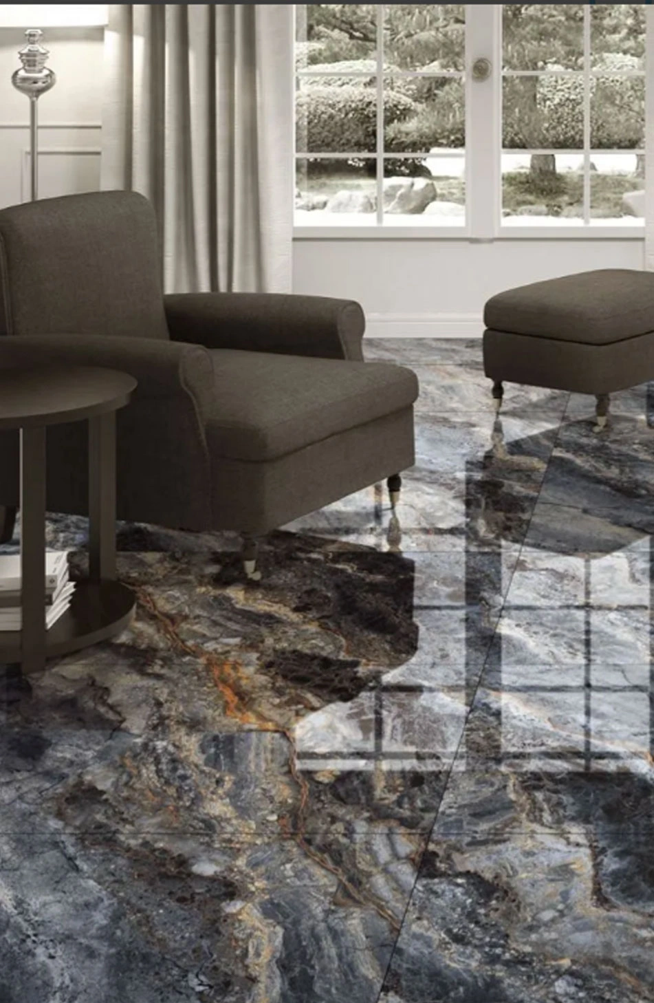 Glancētas flīzes SANTORINI BLUE MARBLE, 60x120 cm, TS