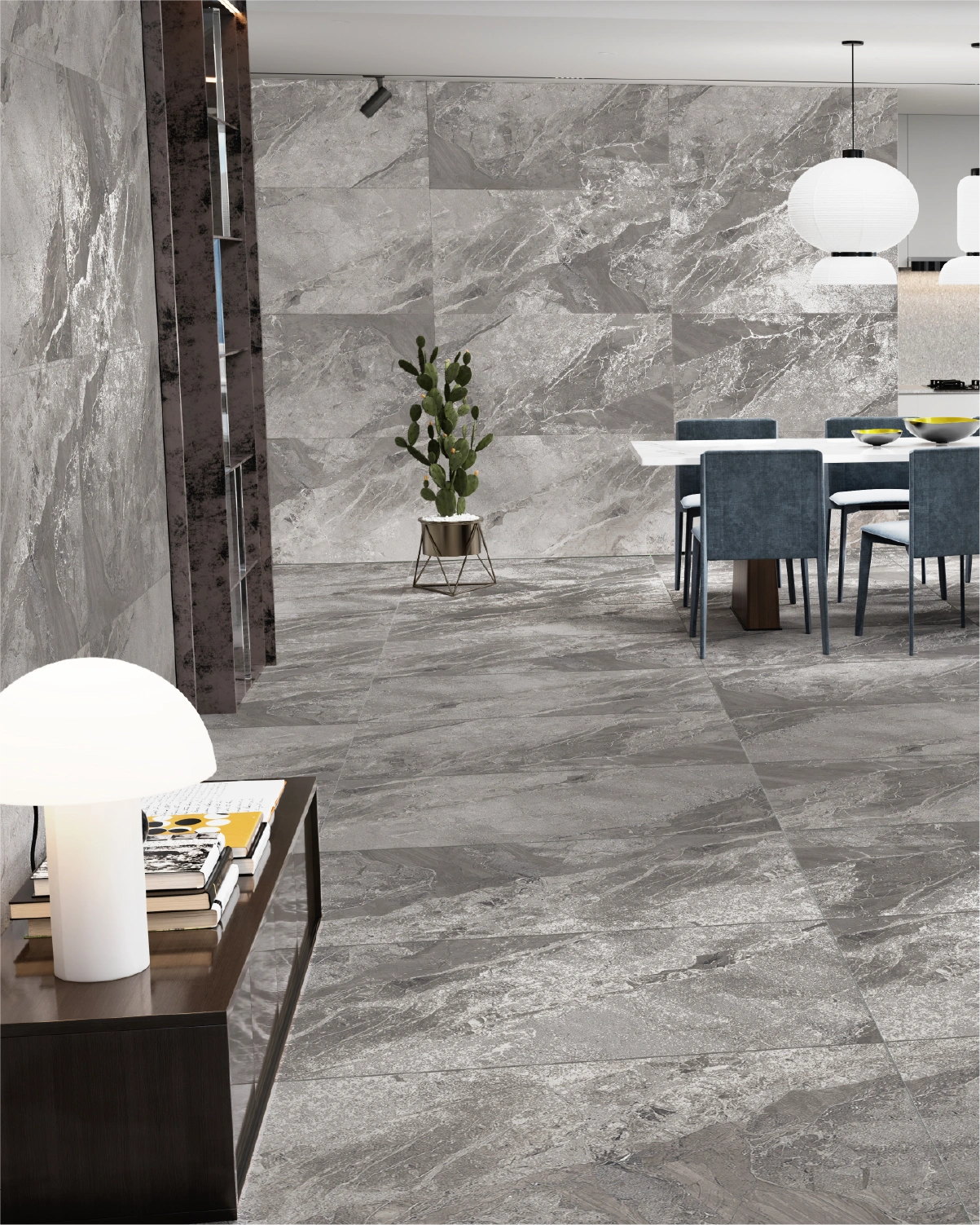 Matētas flīzes NAPOLI GREY CARVING, 60x120 cm, LE