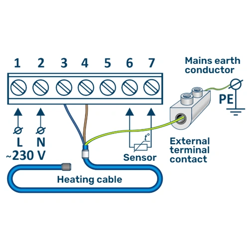Programmable temperature controller HW800, 16A, 3.6 kW