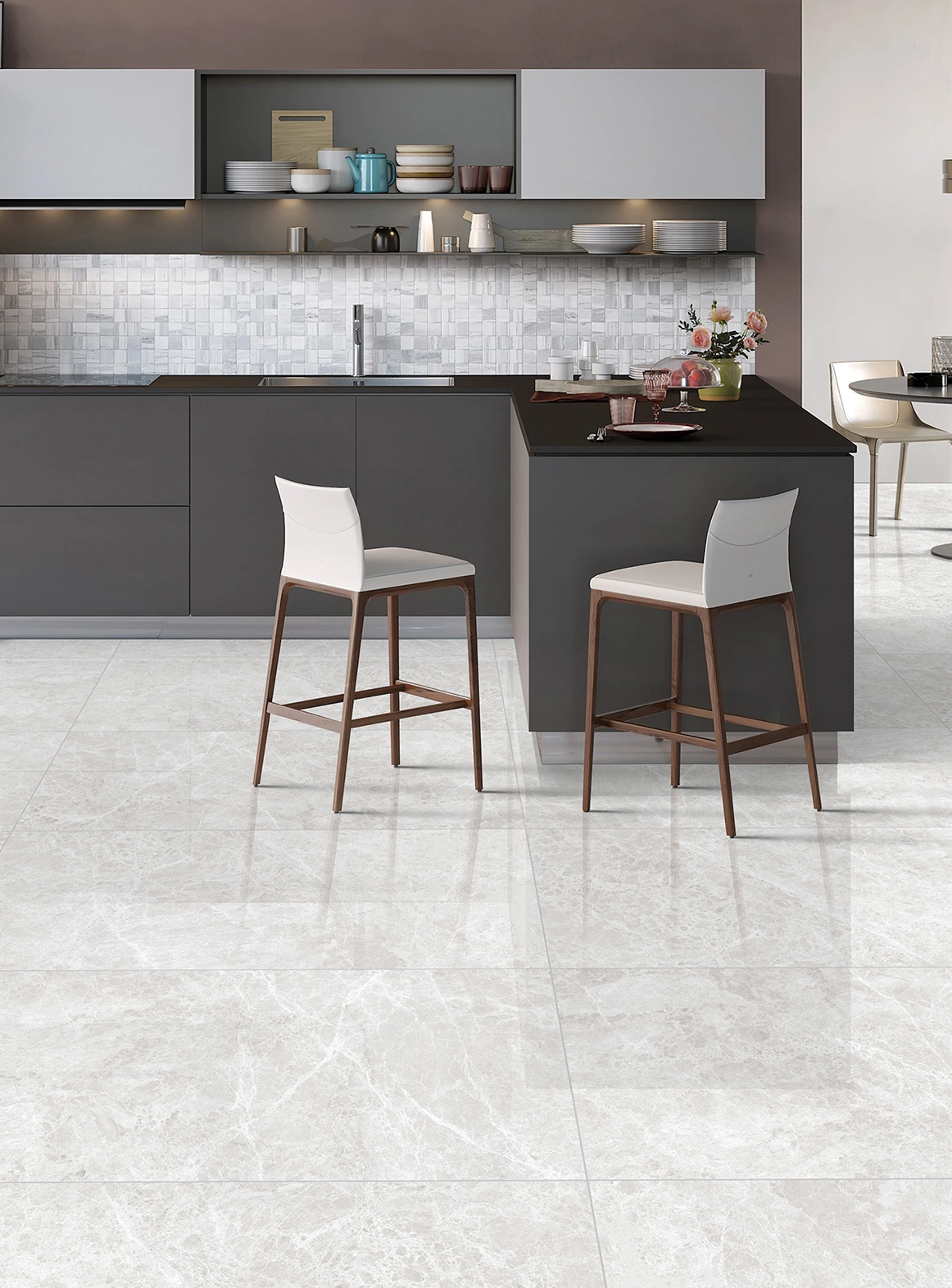 Glancētas flīzes PALERMO LIGHT GREY, 60x120 cm, LE