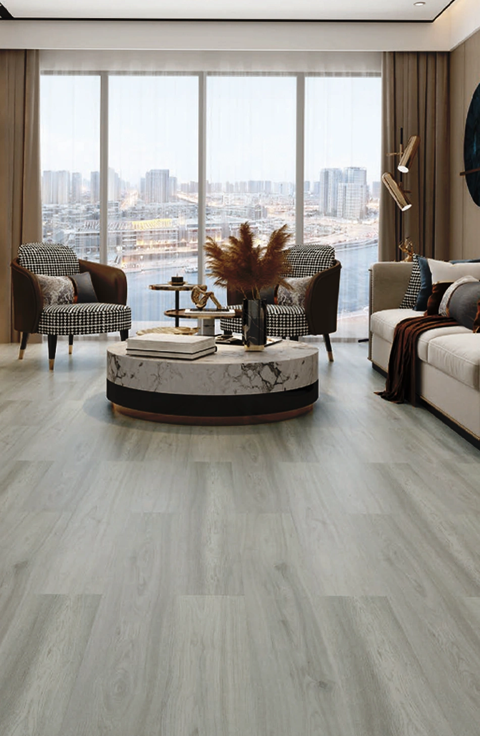 Kvarca vinila flīzes GREY LIMESTONE, SPC, klikšķu sistēma (click)