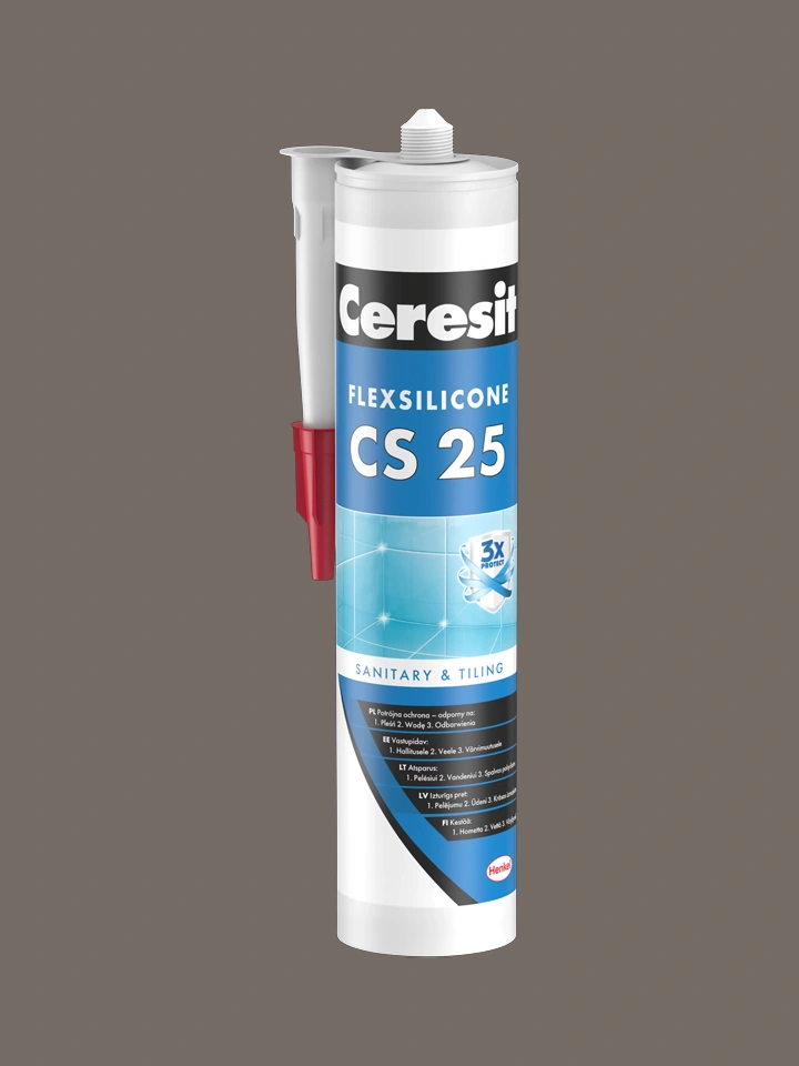Sanitārais silikons CS25, 280 ml, 60 BALIBROWN