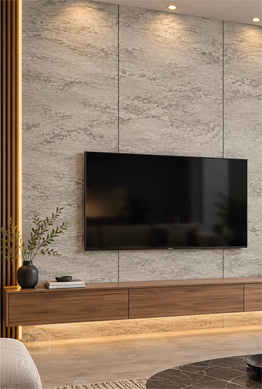 Стеновая панель из бамбукового WPC премиум-класса Grey Stone, 2800 × 1200 × 8 мм