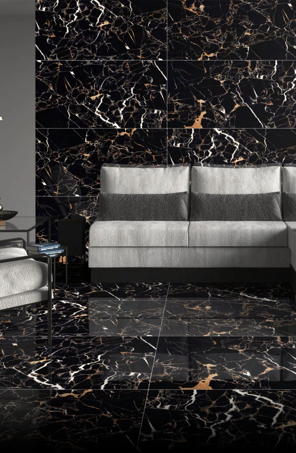 Glancētas flīzes PORTORO BLACK, 60x120 cm, AM