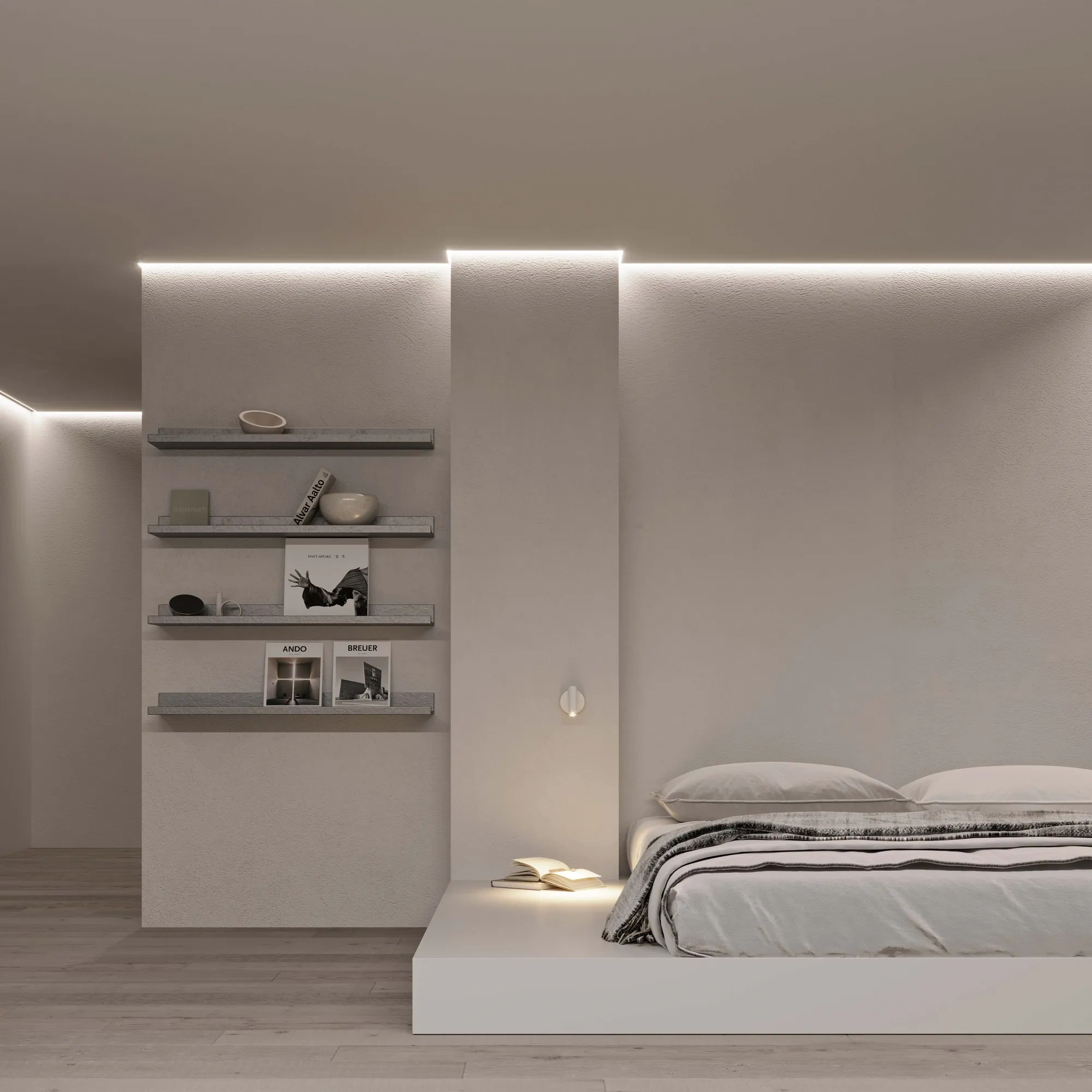 Теневой 3м профиль для потолка с зазором для LED подсветки