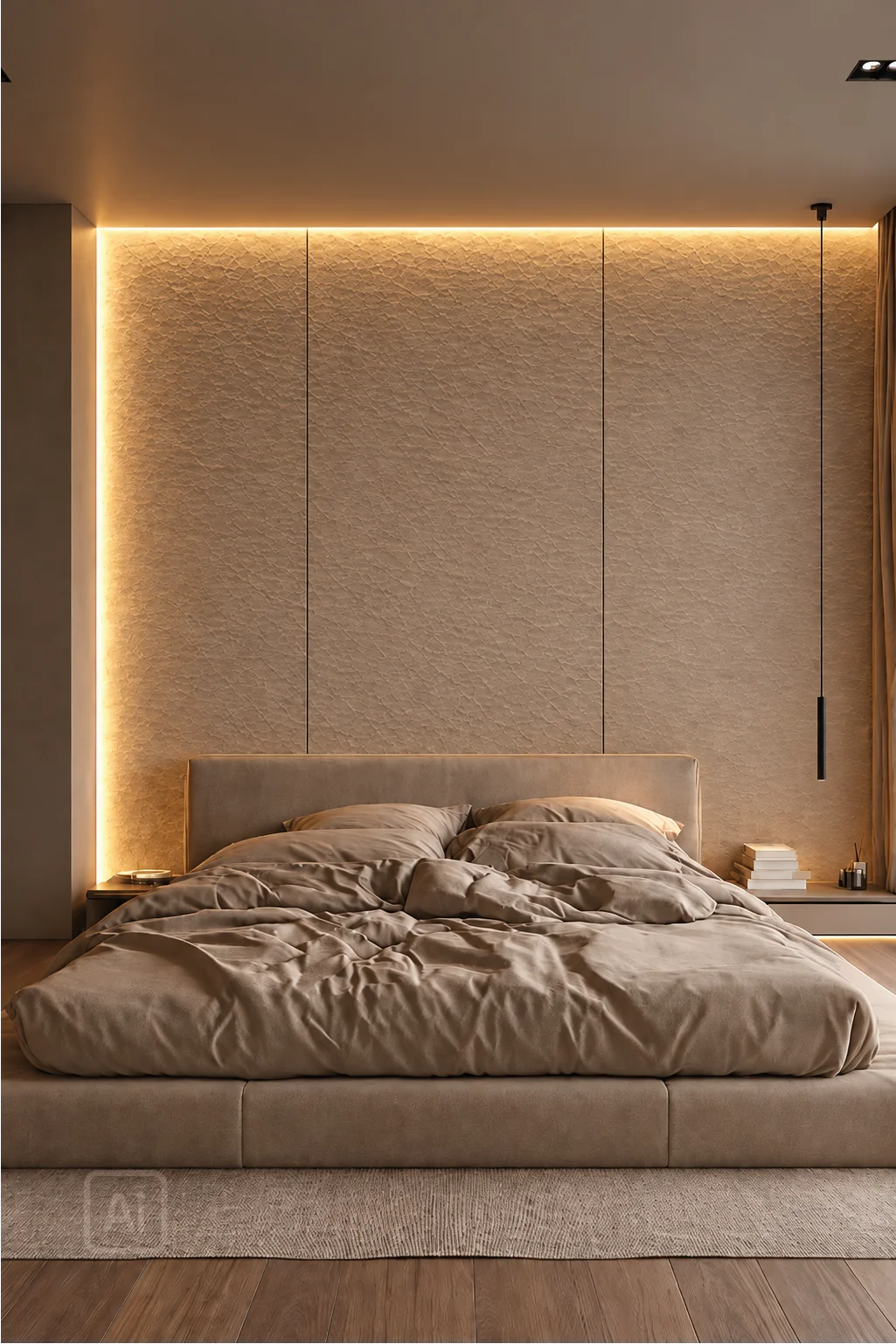 Стеновая панель из бамбукового WPC премиум-класса Leather Taupe, 2800 × 1200 × 8 мм