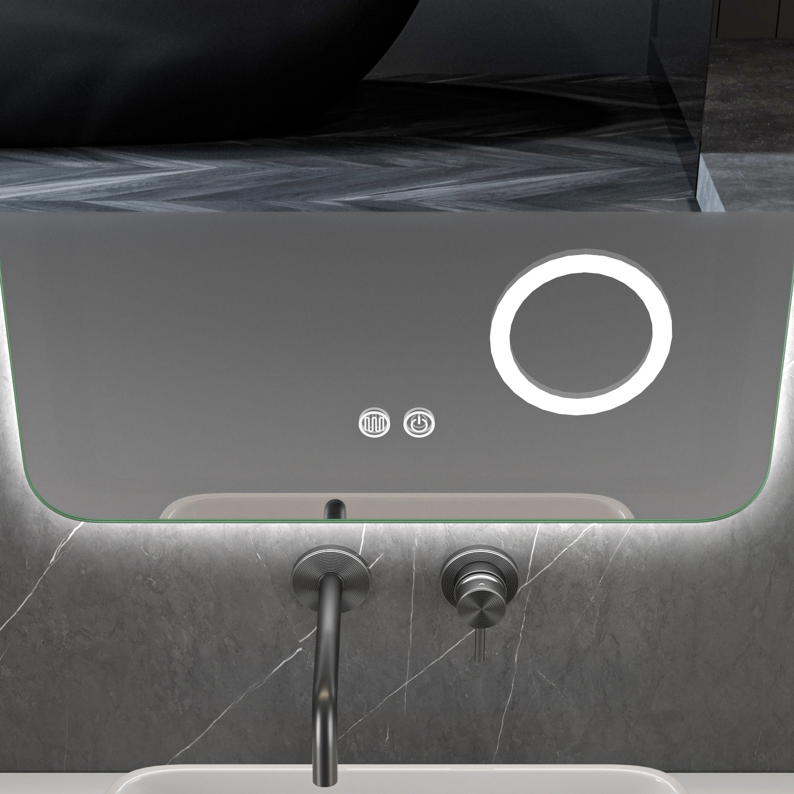 LED spogulis ar apsildes funkciju GLOW, 80 x 60 cm, 2700-6500K, 35W, 3933Lm, IP44