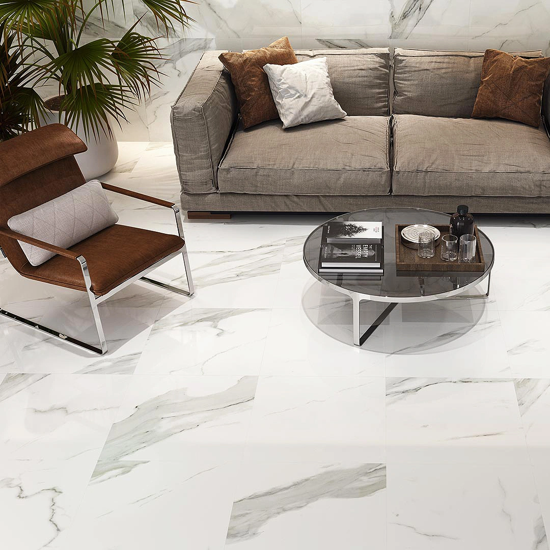 Glancētas flīzes STATUARIO WHITE, 60x120 cm, AM