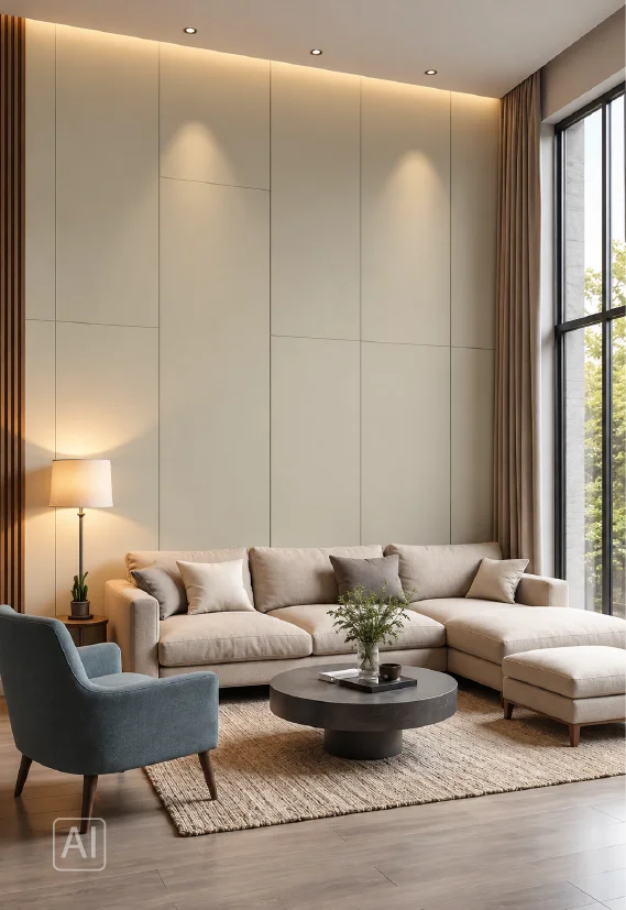 Стеновая панель из бамбукового WPC премиум-класса Crema Matte Mono, 2800 × 1200 × 8 мм