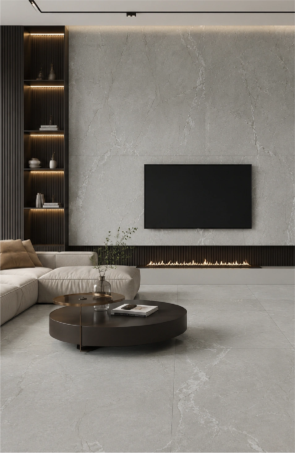 Matētas flīzes LUCE BEIGE NATURALE CARVING, 60x120cm, LE