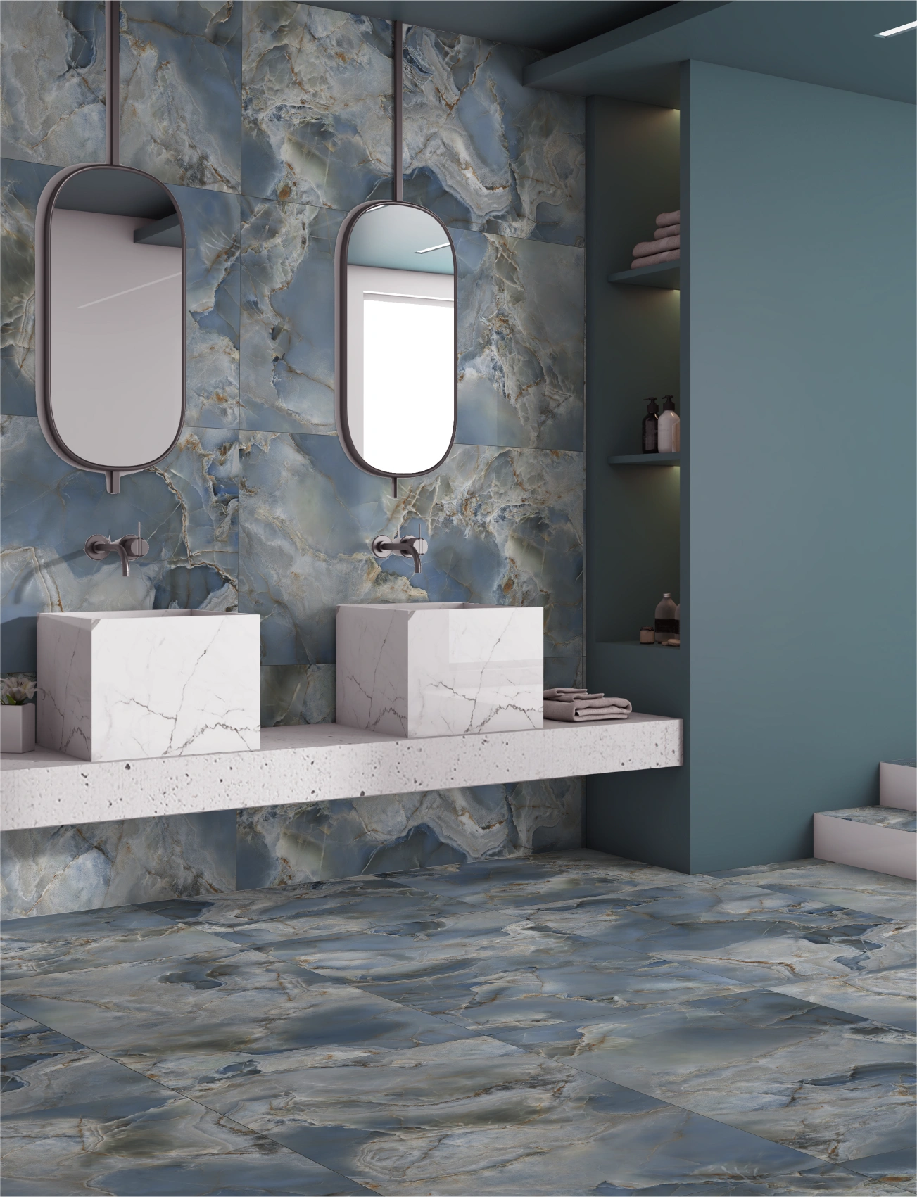 Glancētas flīzes ONICE ACQUA CRISTALLO HIGH-GLOSSY, 60x120cm, SC