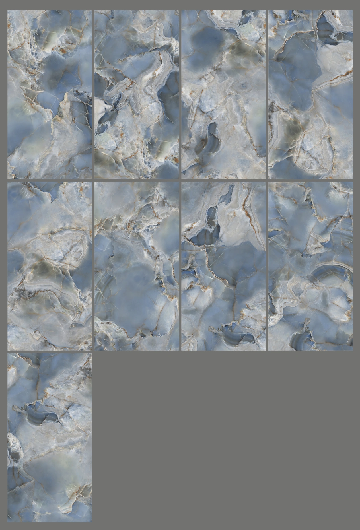 Glancētas flīzes ONICE ACQUA CRISTALLO HIGH-GLOSSY, 60x120cm, SC