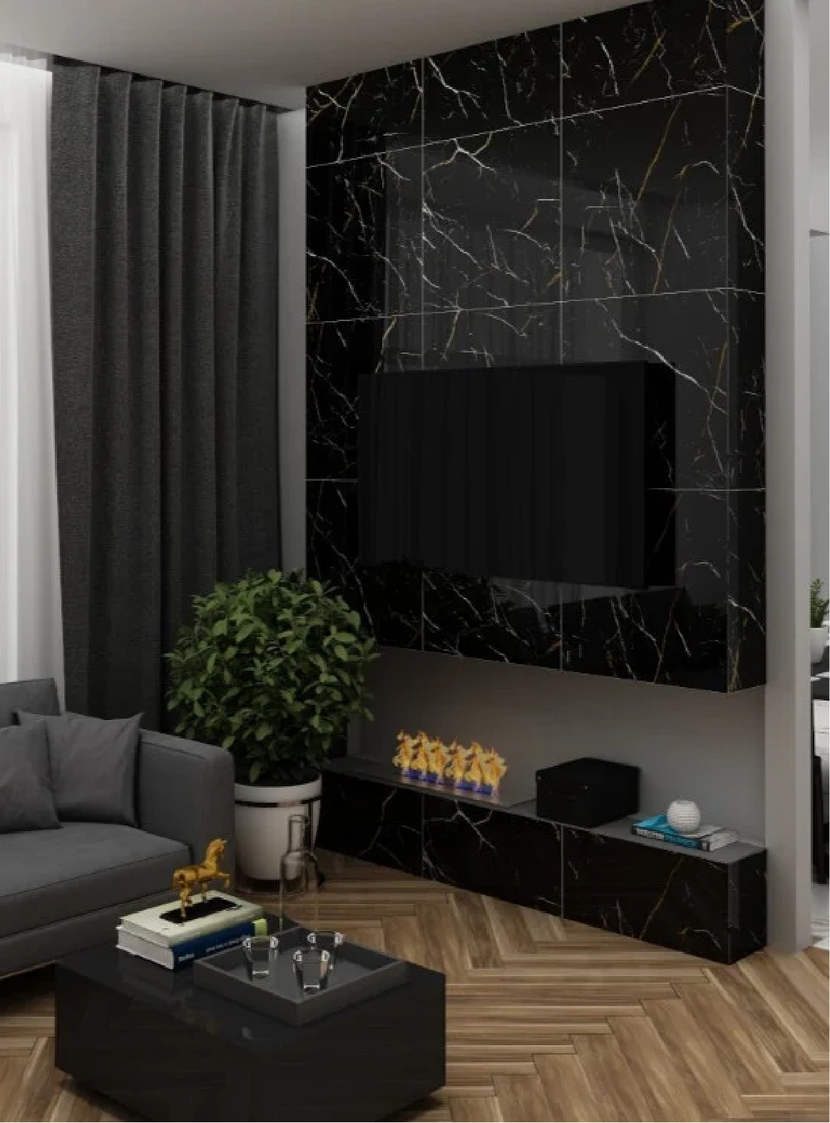 Glancētas flīzes MAXX BLACK MARBLE, 60x60 cm, DE