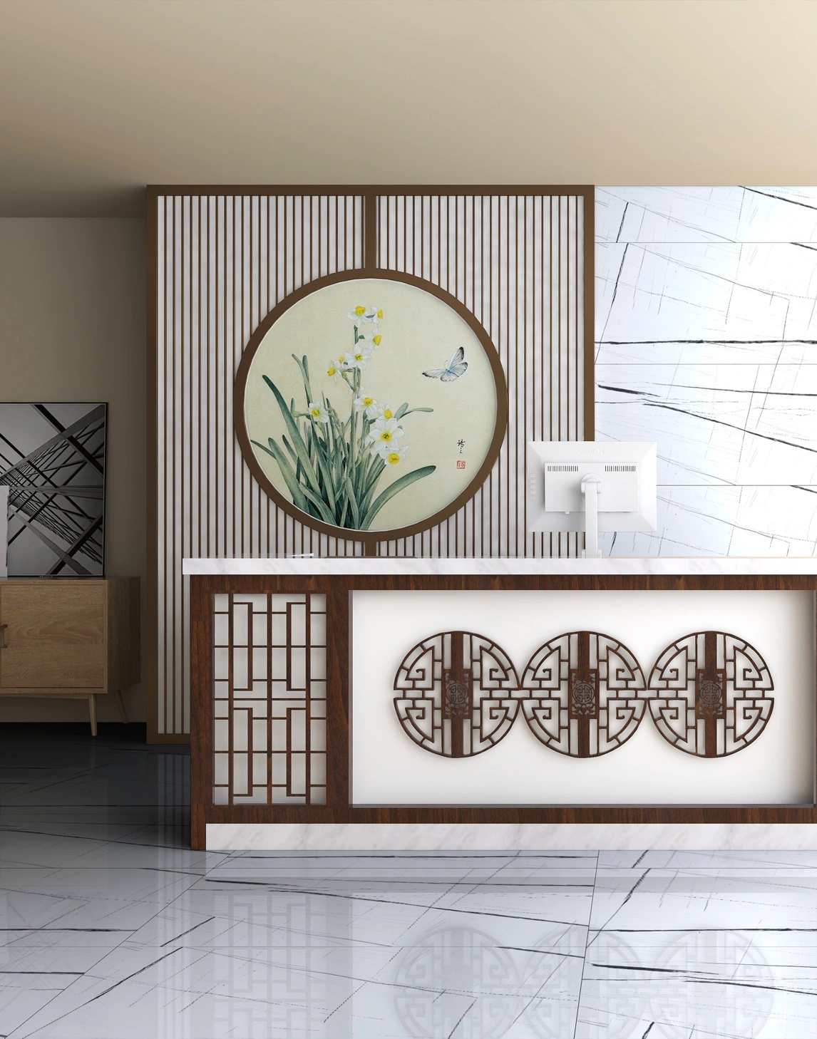 Glossy tiles SAIN LAUREN MODERN WHITE, 60x60 cm, TS